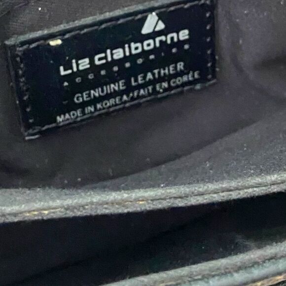 Vintage Liz Claiborne Black and Brown Leather Crossbody Bag - Picture 9 of 11